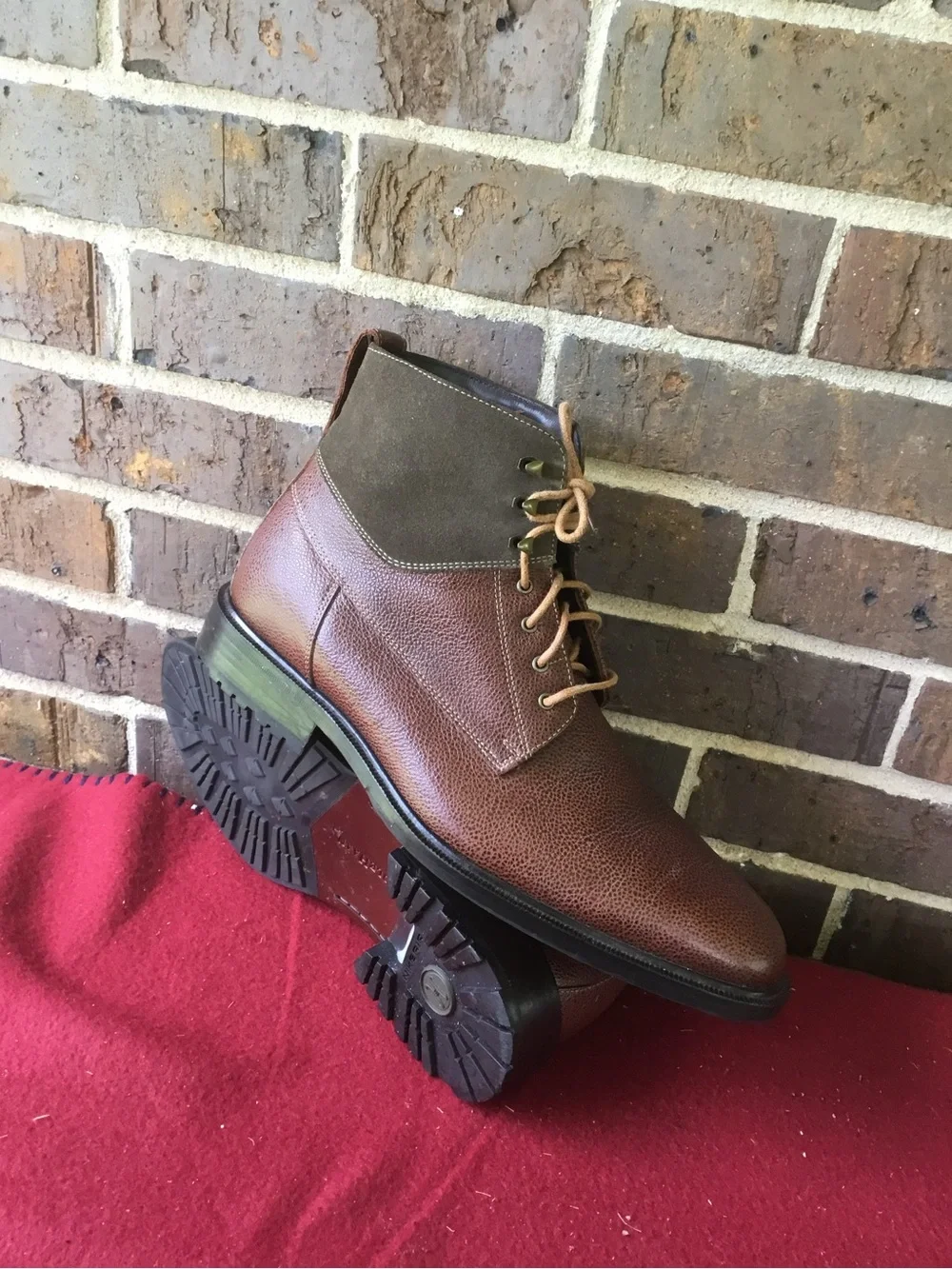 Cole Haan Brown Leather & Olive Chukka Boots